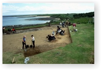 A large number of students helped to excavate the site at Howick