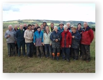A group of happy volunteers up at Fin Cop