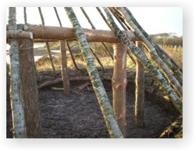 The interior of the reconstructed hut before the turf was laid on