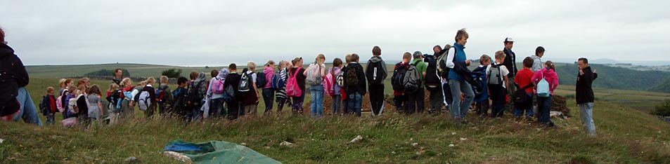 One of the school tours taking place during the excavation seasons