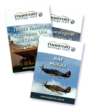 Heritage leaflets designed and produced by ARS Ltd for the Maelmin Heritage Trail