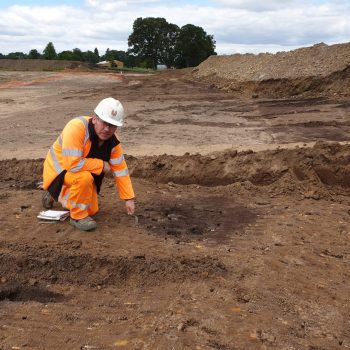 Our team have been investigating the numerous archaeological features which have been revealed, such as this circular pit on the edge of an ancient wetland.